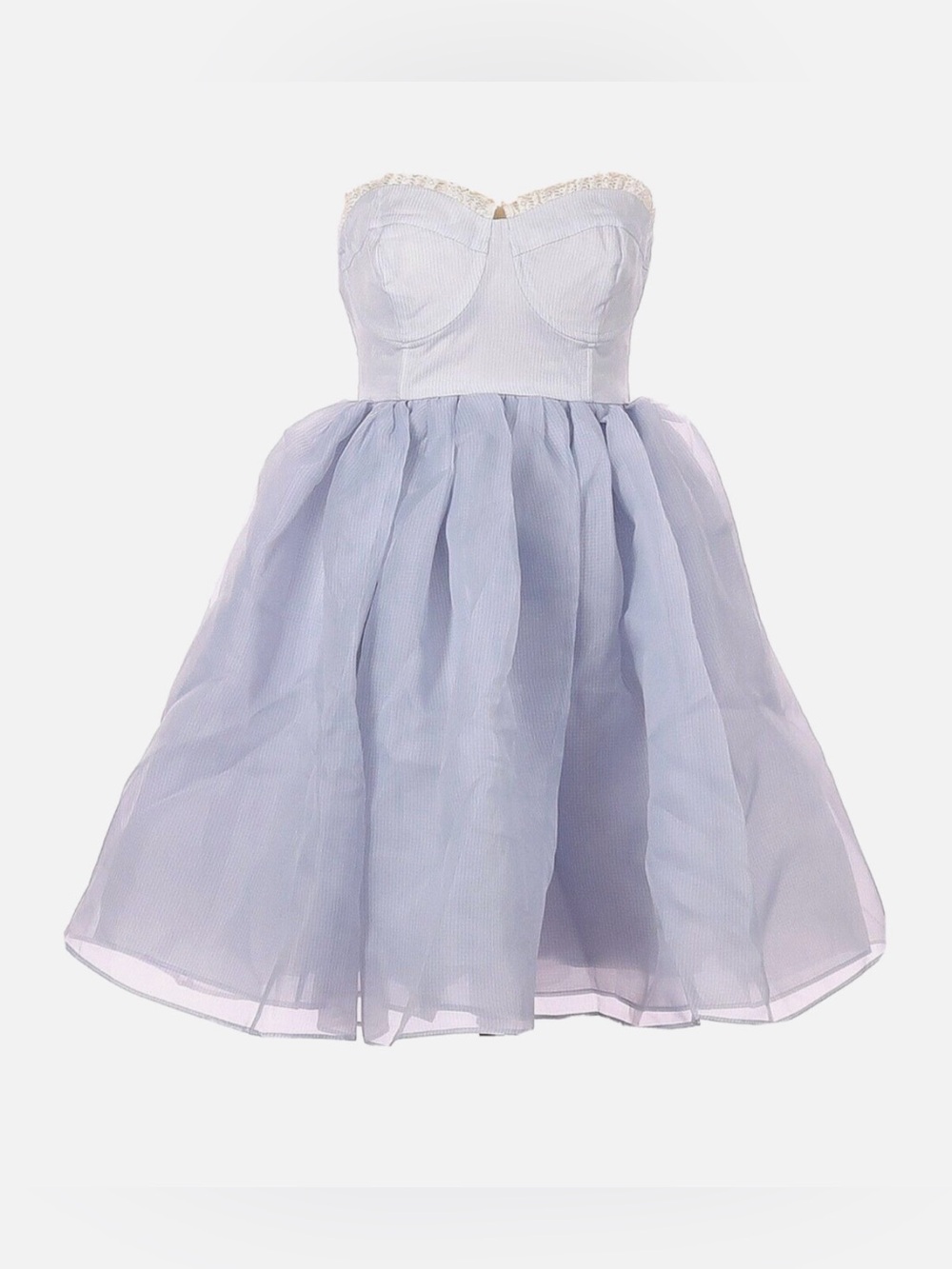 Selkie Roccoco Corset in Blue Baby Pinstripe Strapless Puff Mini Dress